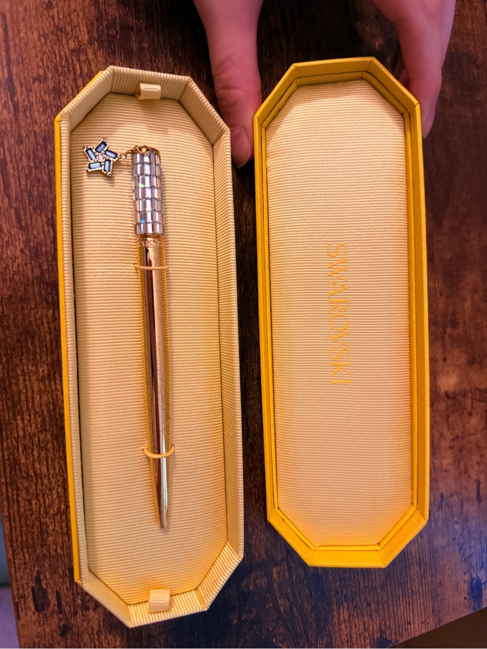 Swarovski Gold-Tone Ballpoint Pen with Clear Crystal Star Charm
